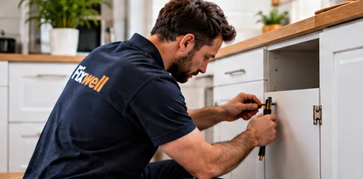 A Fixwell tradesperson at work: home repairs